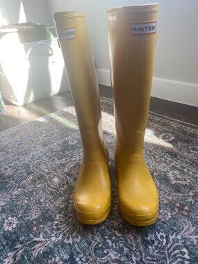 Tall Yellow Hunter Rain Boots